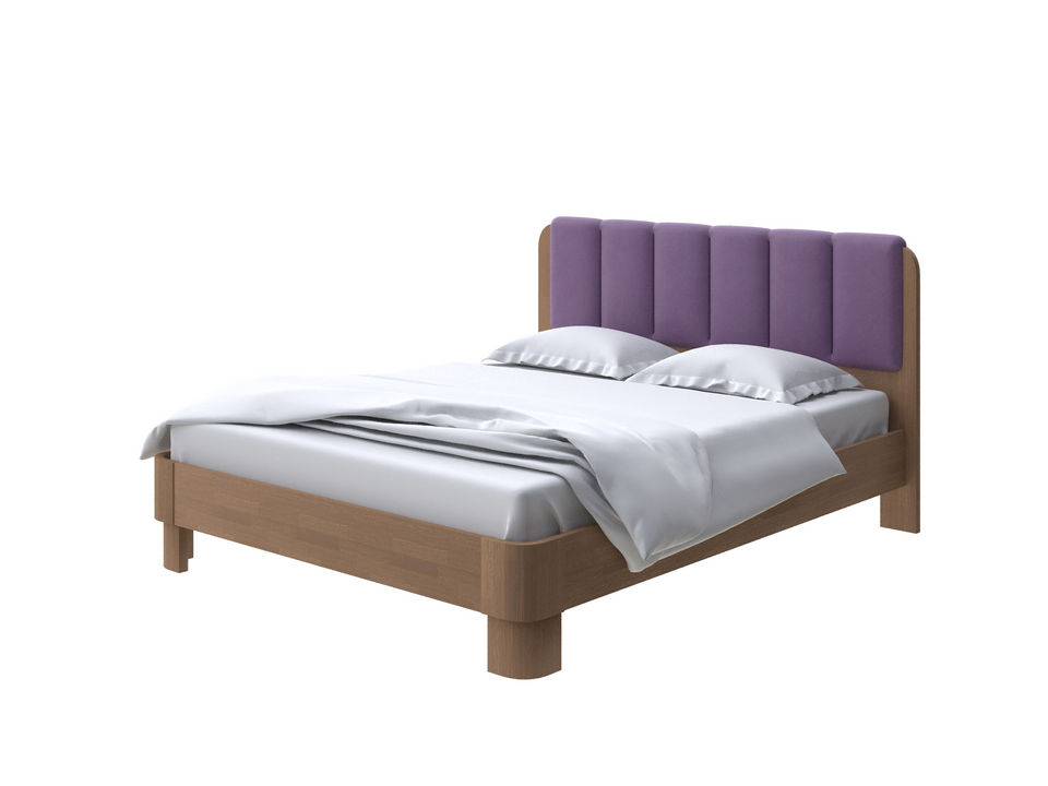 Мягкая Кровать Орматек Wood Home 2 (Ткань: Микрофибра Антик (сосна) с брашированием/Diva Вечерний ирис) 160x220